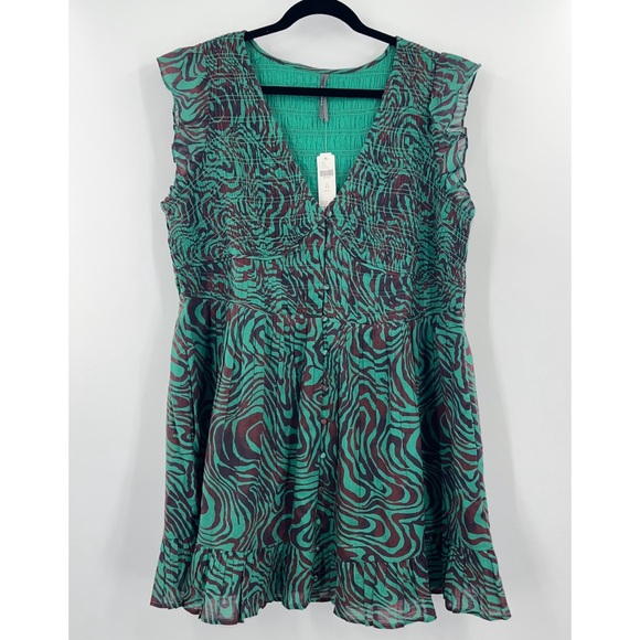 Anthropologie NWT The Peregrine Mini Dress in Green Motif size 2X - Picture 3 of 9